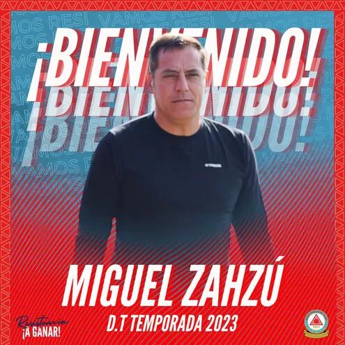 Con esta imagen, Resistencia presentó ayer a su nuevo entrenador, Miguel Ángel Zahzú (56 años).
