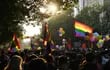 La comunidad LGBT+ de la India realizan una manifestación.  (AFP)