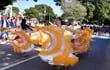 La danza paraguaya formó parte del acto cultural, previo al desfile estudiantil que se hizo ayer frente a la Municipalidad.