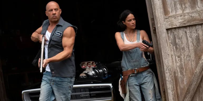 Vin Diesel y Michelle Rodríguez en "Rápidos y Furiosos 9".