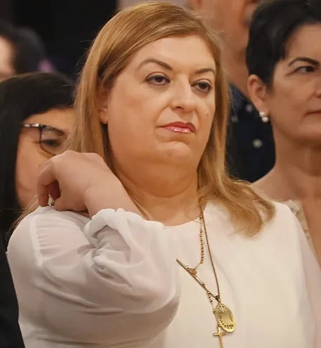 Sandra Quiñónez, fiscala general del Estado saliente.