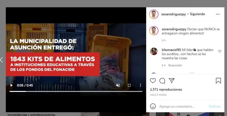 Publicación de Óscar "Nenecho" Rodríguez en Instagram.