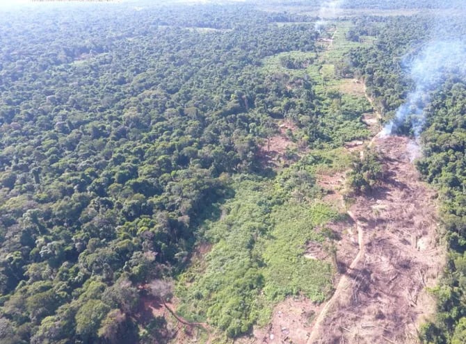 Foto aérea de  la reserva  de Marina Cue, de 2018, en el contexto de denuncias de rollotráfico, cultivos de marihuana, etc.