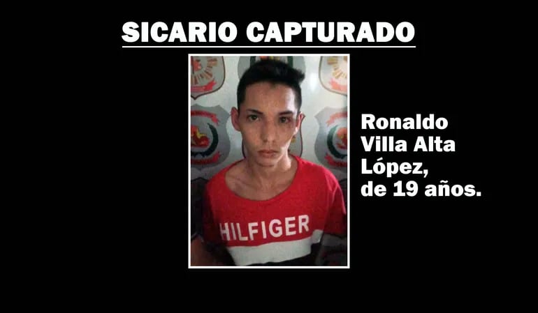 Ronaldo Villa Alta López, supuesto sicario encarcelado.