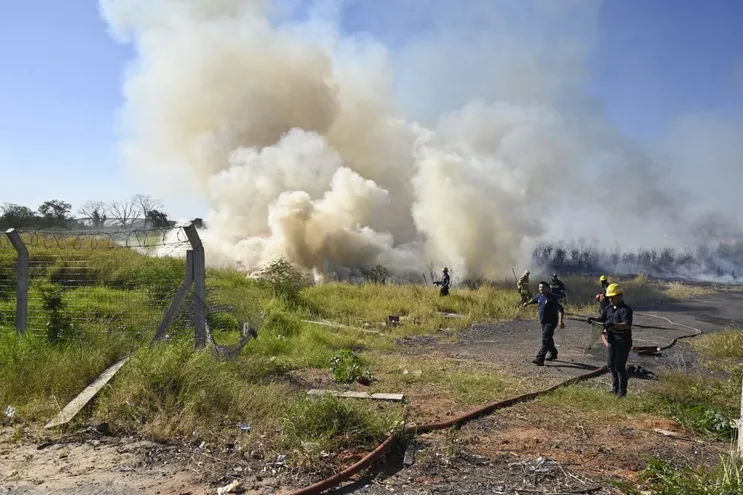 Incendio en la zona del Parque Ñu Guasu de Luque.