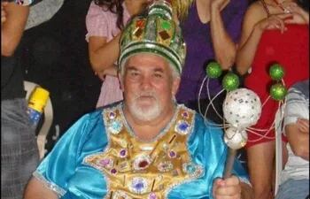 El Rey Momo vitalicio de los corsos guaireños, Eduardo Vezzeti.