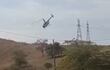 Captura de video: el helicóptero impactó contra unos cables.