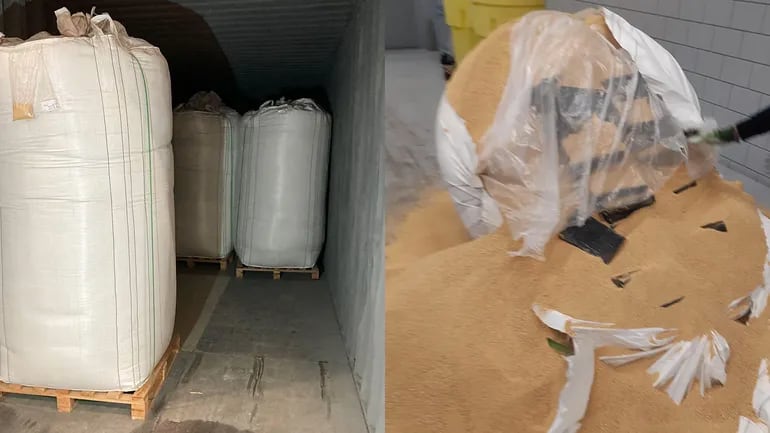 La cocaína que salió probablemente de Paraguay llegó a Holanda entre bolsas de soja.