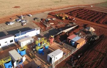 La foto de planta de exploración de titanio en Alto Paraná que UEC publicó en su página web. La compañía asegura que en Paraguay está la reserva más grande del mundo.