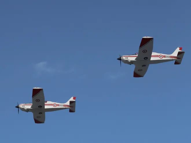 Aviones de la Fuerza Aérea Paraguaya en pleno vuelo. (archivo).