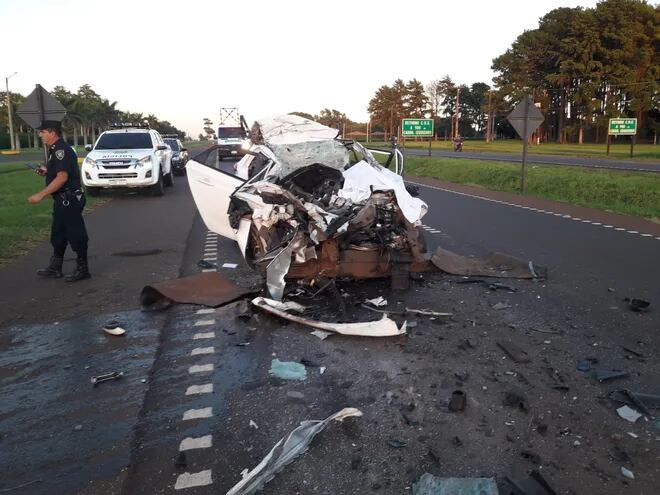 Estado en que quedó el vehículo del brasileño, que perdió la vida en el accidente de transito.