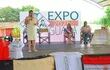 La intendenta de Yataity del Guairá, Gloria Duarte de Frias (MPOI), durante el lanzamiento de la Expo Ao Po'i.