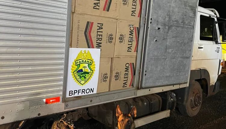 Camión con cajas de cigarrillos paraguayos que fueron contrabandeados al Brasil.