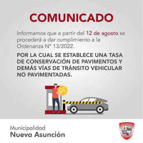 La Municipalidad de Nueva Asunción mediante una ordenanza cobra de manera irregular a los que circulan por la ruta.