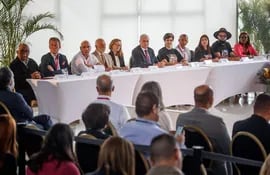 El primer ciclo de los diálogos de paz entre el Gobierno colombiano y el ELN, en Caracas (Venezuela).