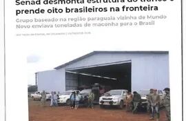 Una publicación en un medio brasileño, donde el operativo que desbarató una red narco, tuvo repercusión.