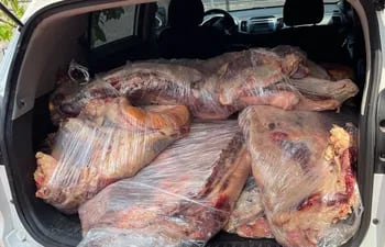 La Unidad Anticontrabando incautó 333 kilos de carne que ingresaron al país de forma ilegal.