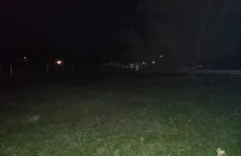 Así se veía el pasto en las primeras horas de la noche ante las bajas temperaturas en Ayolas