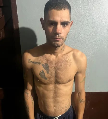 Douglas de Oliveira Macola, presunto miembro del PCC, detenido durante un procedimiento de rutina.