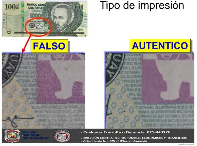 Cómo identificar billetes falsos: La Policía Nacional advierte sobre el  aumento de falsificaciones en torno a las elecciones generales - Policiales  - ABC Color