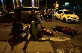 Accidente en el microcentro de Asunción.