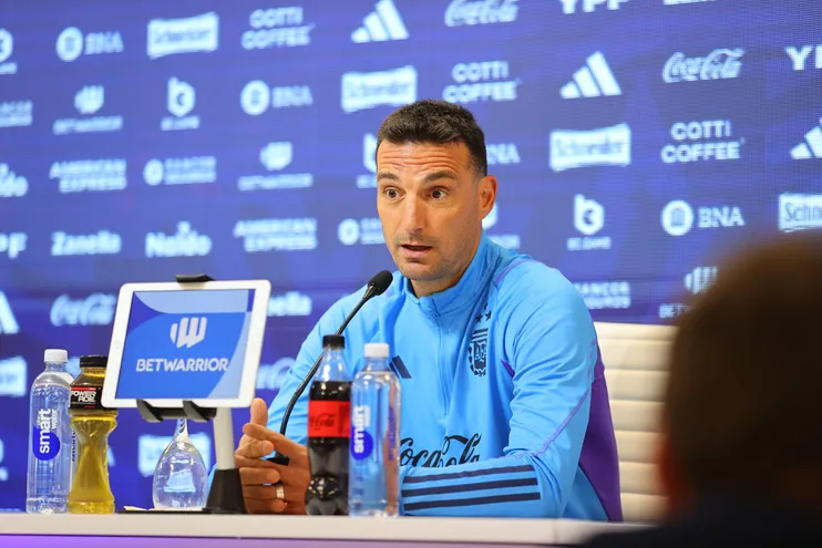 Lionel Scaloni, entrenador de Argentina, en conferencia de prensa previa al partido contra Paraguay.