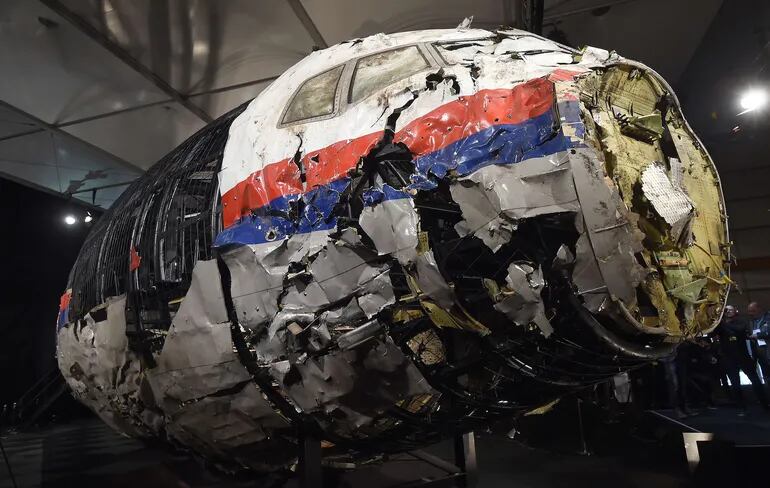La cabina del avión de Malaysia Airlines (vuelo MH17).