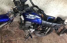 Motocicleta recuperada por la Policía.