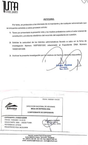 Ante la falta de acción de la DNA, el abogado Diego Tuma solicitó que se anule el caso sobre la firma Platinvm SA.