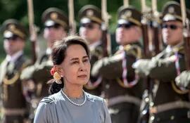 Aung San Suu Kyi durante una visita a Praga, República Checa, en junio de 2019.