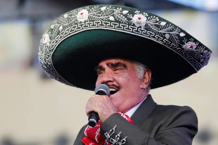 Vicente Fernández durante un concierto en Guadalajara, México, en octubre de 2019.