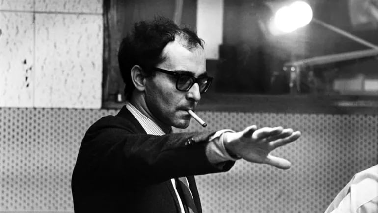 Jean-Luc Godard en el set de “Sympathy for the Devil”, 1968.
