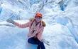 Feliz, Anne Walde en el Glaciar Perito Moreno.