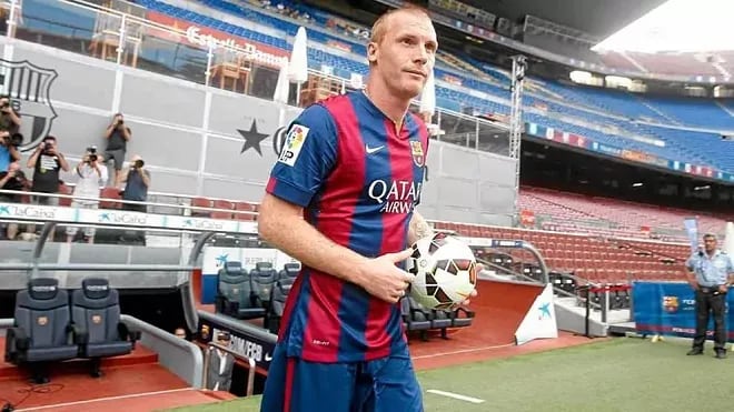 Mathieu, cuando fue presentado como nuevo jugador del Barcelona.
