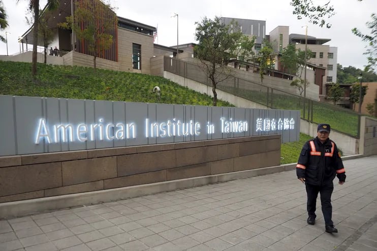 Instituto Americano en Taiwán (AIT), la embajada de facto de Estados Unidos, en Taipéi, capital de Taiwán.