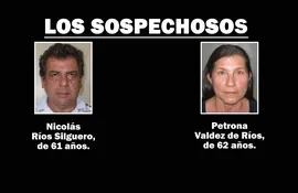 La pareja identificada y que es sospechosa de haber atropellado al ciclista, este domingo en Mbocayaty, Guairá.