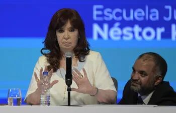 La vicepresidente de Argentina, Cristina Fernández de Kirchner, durante un acto en La Plata, Buenos Aires. (AFP)