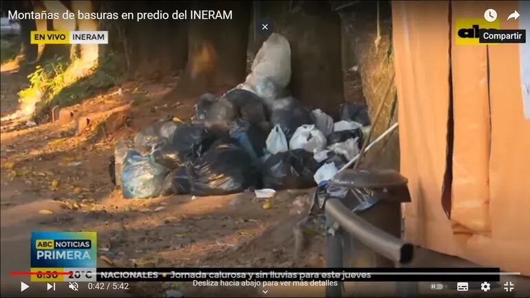 El Ineram acumula grandes cantidades de basura y la Municipalidad no realiza el servicio de recolección.