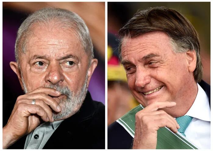 Lula da Silva (i) y Jair Bolsonaro. Los presidenciables con ventaja en las elecciones de hoy en Brasil. (AFP)