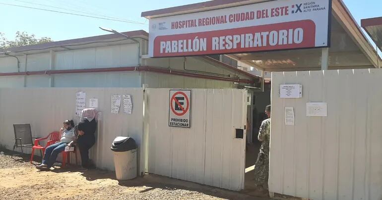 El Pabellón Respiratorio del Hospital Regional de CDE, ciudad que registra mayor número de casos en Alto Paraná actualmente.