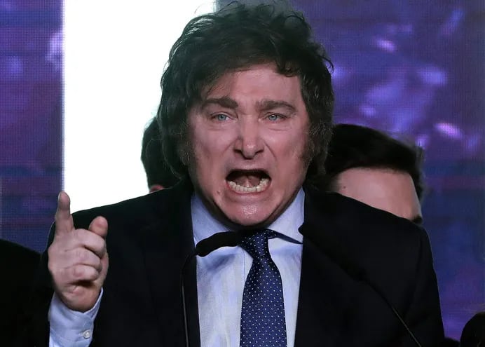 Javier Milei libertario de Derecha, candidato a presidente de Argentina.