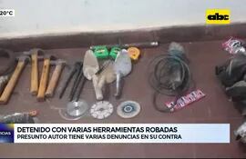 Video: Apresado con varias herramientas robadas