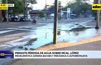 Video: Pérdida de agua sobre Avda. Mcal. López