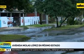 Avenida Molas López, en pésimo estado