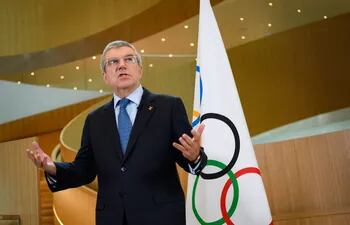 Thomas Bach en la ceremonia de elección por cuatro años más como presidente del Comité Olímpico Internacional.