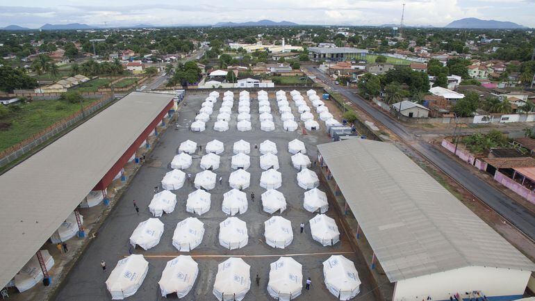 Imagen de archivo de un campo de refugiados  venezolanos en Boa Vista, Brasil, fronterizo con Venezuela.