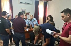 Procedimiento realizado en la Dirección de Policía de Amambay, en Pedro Juan Caballero.