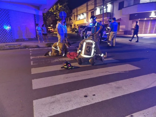 Un delivery es víctima de accidente de tránsito en el microcentro de Asunción