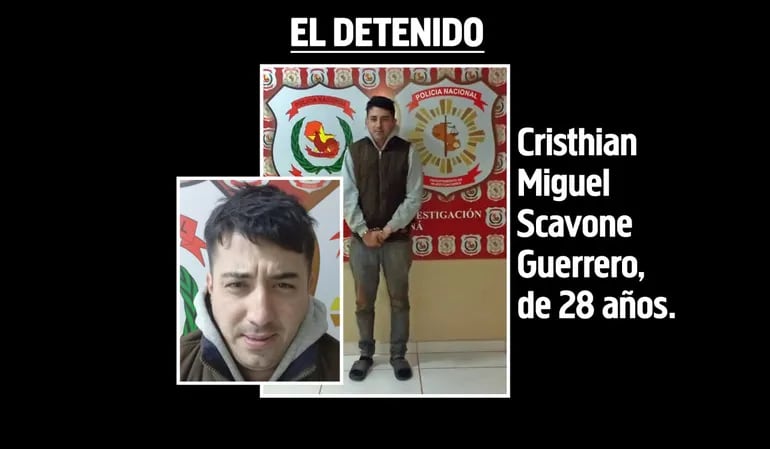 Cristhian Miguel Scavone Guerrero, detenido por el intento de secuestro.