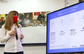 La ministra de Trabajo, Carla Bacigalupo, presentó ayer los “nuevos” cursos “virtuales” que tendrá el SNPP.